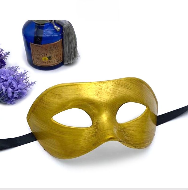 Halloween Maskerade schwaarz Mask Erwuessener Hallefgesiicht Party Männer Retro schéin Mask Festival Performance_voghion.com