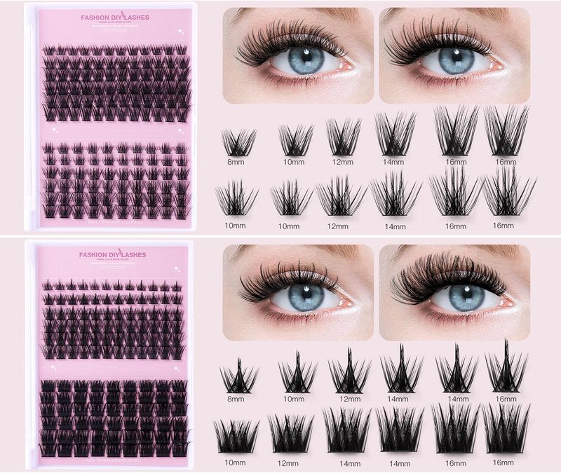 Cross border hot selling natural thick segmented false eyelashes set large capacity European and American curling oblique flying single cluster eyelashes wholesale_voghion.com