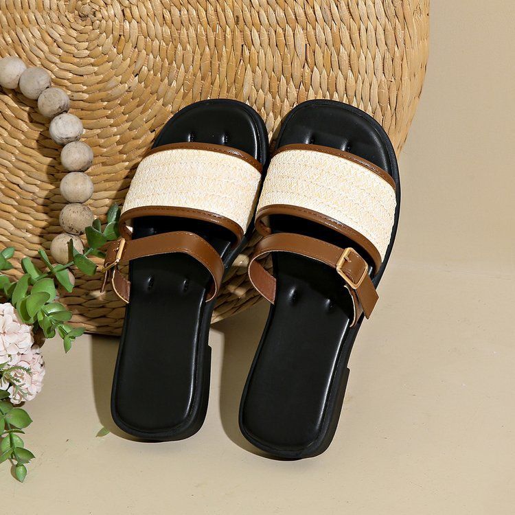 Γυναικεία ίσια πέδιλα slide - Σαγιονάρες παραλίας με μαλακή σόλα Premium για καλοκαιρινά καθημερινά ρούχα_voghion.com