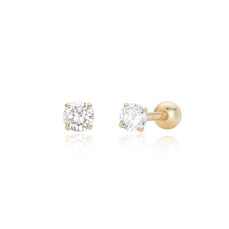 Gioielli da donna in argento sterling S925 con quattro griffe e orecchini a vite con zirconi, gioielli classici versatili, alla moda e semplici da donna_voghion.com