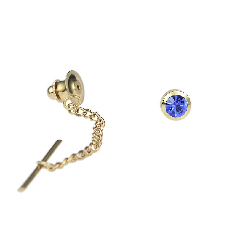 Herrenschmuck Messingkern Mehrfarbige Kristall Krawattennadel Krawattennadel Anstecknadel Knopf Hemd Strass Kleine Brosche_voghion.com