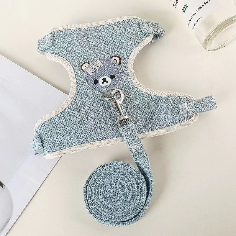 Coleira estilo colete Teddy Bichon Peitoral para cães pequenos Gatos Andando Coelho Corda Corrente Suprimentos para animais de estimação_voghion.com