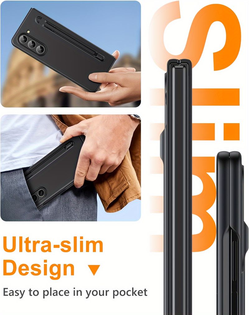 Ultra Thin Z Fold 4/5 Case with S Pen - Frosted Folding Full Coverage Shockproof Protection - S Pen Included Accessory for Enhanced Durability_voghion.com