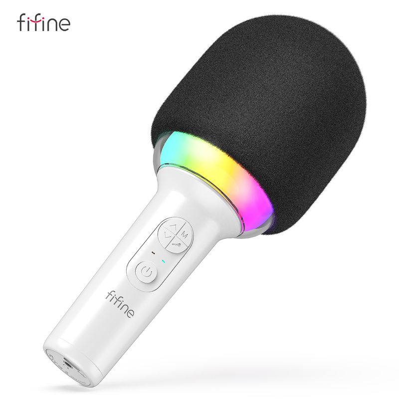 FIFINE Karaoke Wireless Bluetooth-compatible Handheld Mic with Built-in Speaker,Portable Singing Microphone for Party_voghion.com