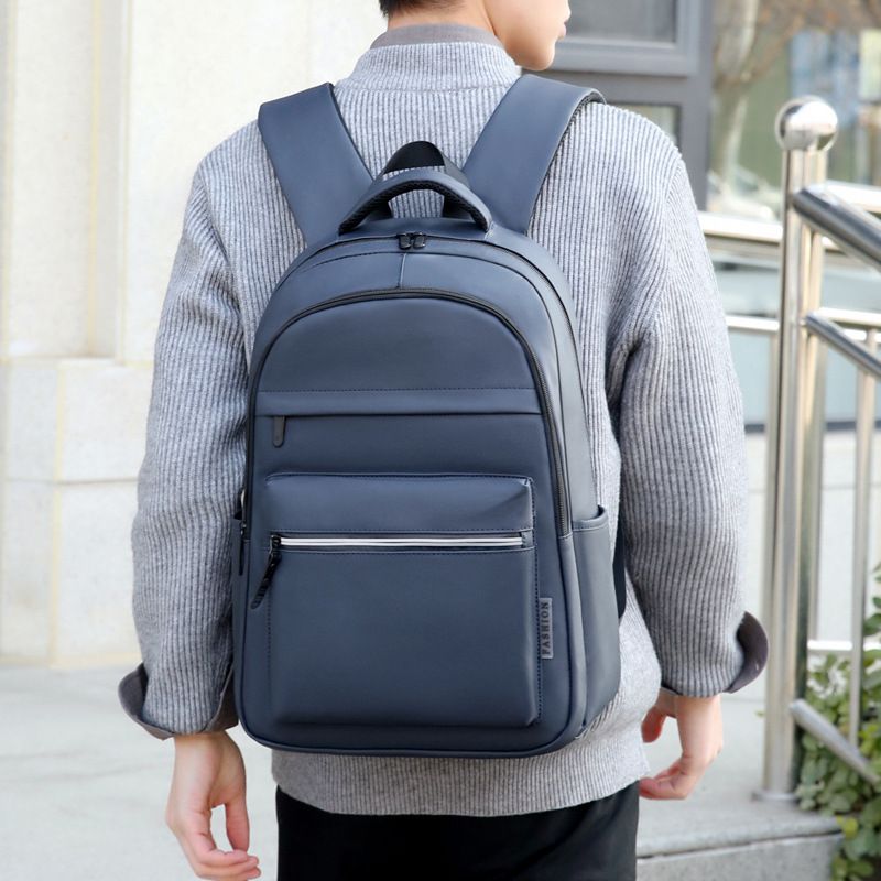 Mochila clásica negra de tela Oxford, estilo universitario, impermeable, ligera, multicapa, de gran capacidad, moderna, para mujer._voghion.com