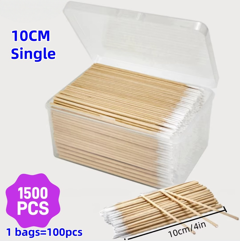 900/100/300pcs Disposable Wooden Micro Bud Swabs Lint Free Eyelash Extension Glue Removing Tools Makeup Mini Brush_voghion.com