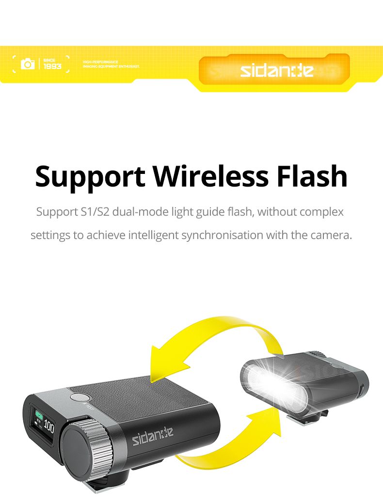 SIDANDE S01 Draagbare G16 Hoge Helderheid 10W Snel Opladen 2000mAh Lange Batterijduur Universele Camera Flitser_voghion.com
