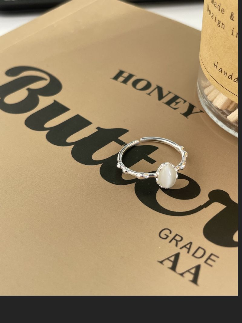 Anello da donna in argento sterling coreano Weekend, design di nicchia Ins, regolabile, aperto, con indice, per donna_voghion.com