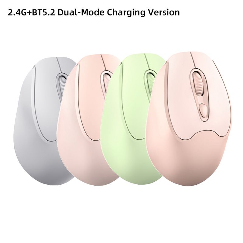 New dual-mode wireless mouse 2.4G+BT5.2 charging 4D silent ergonomics 1600dpi unisex_voghion.com