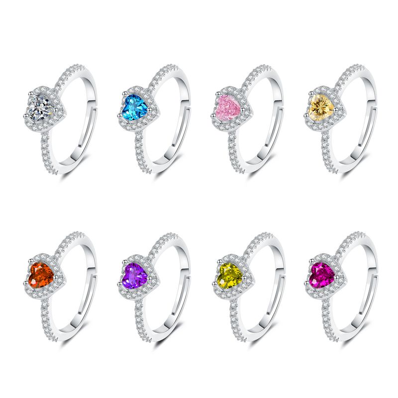 Neuer farbiger Liebesring für Damen, klassischer Mode-Zirkon-Volldiamant-offener Ring_voghion.com