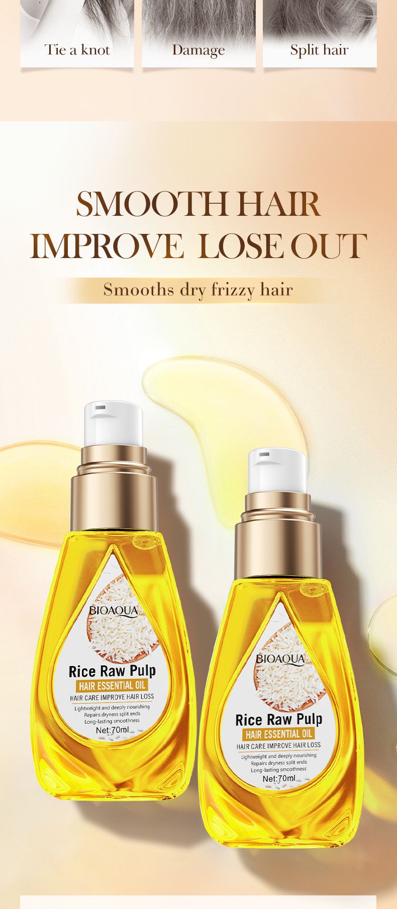 BIOAOUA Ätherisches Reiszellstoff-Regenerationsöl, 70 ml, Spülung_voghion.com