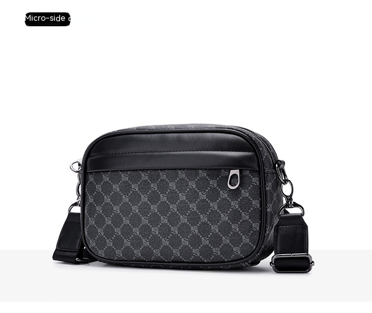 Moda nova versátil commuter crossbody casual horizontal xadrez bolsa de ombro masculina rosto macio minimalista móvel_voghion.com