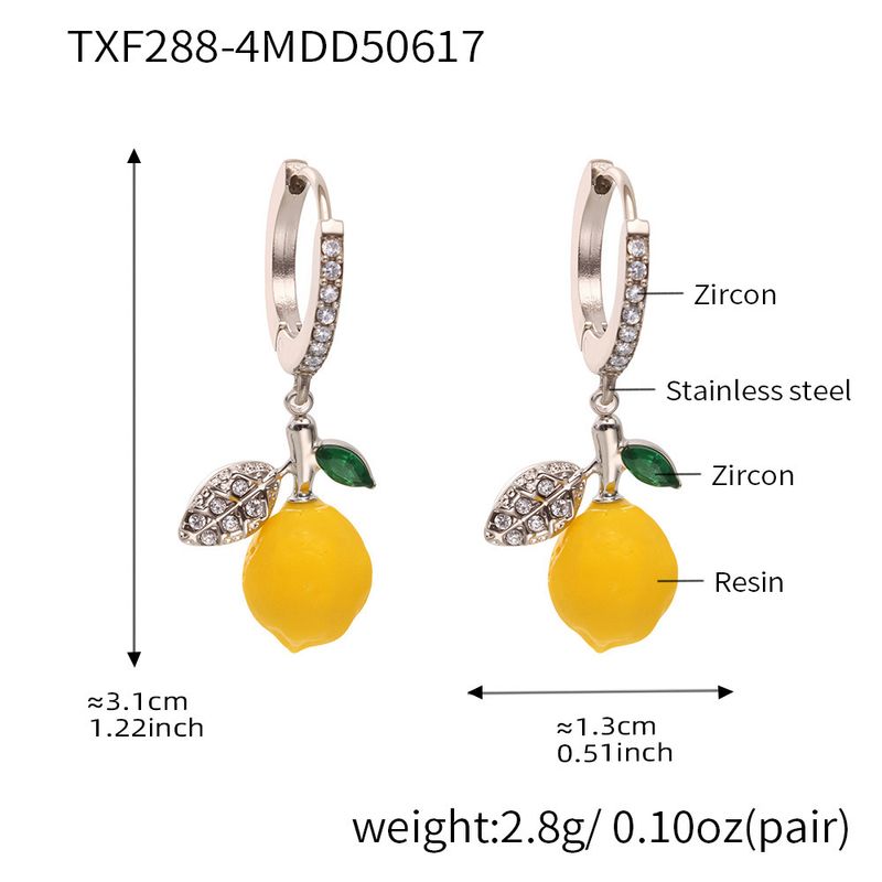 Suikerklontje Citroen Hanger 5A Zirkoon Mode Veelzijdig Persoonlijkheid Temperament Schattige Bloem Oorbellen_voghion.com