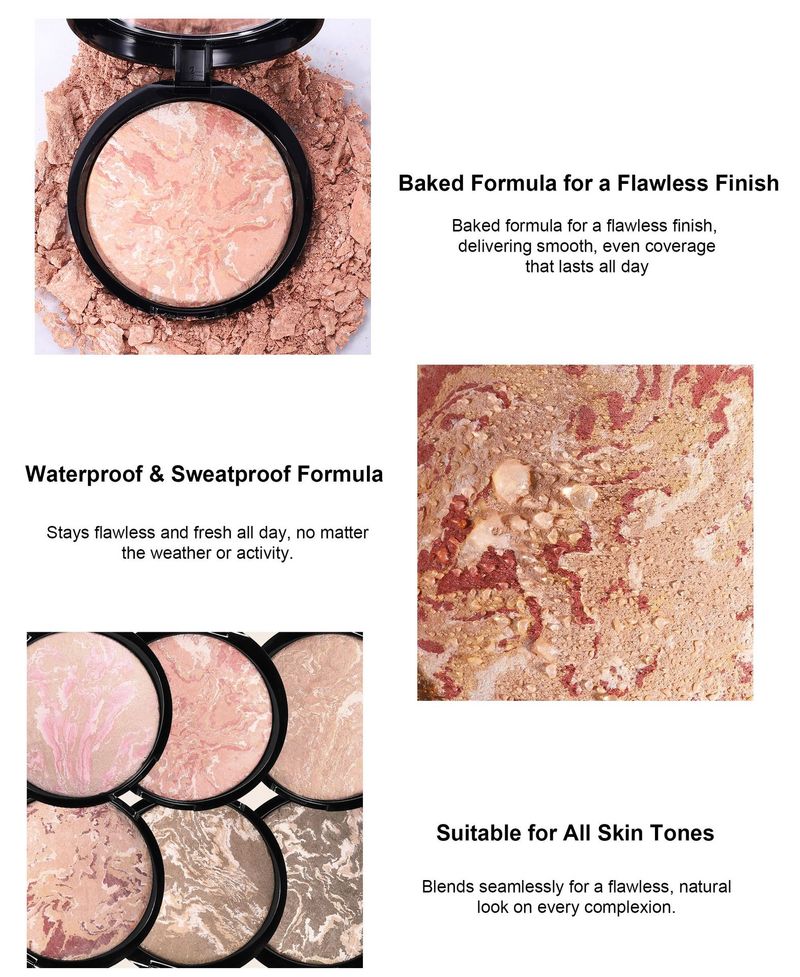 HANDAIYAN Highlight And Contour Setting Powder - Pearl - Finished, Oil - Control, Baked Powder For Concealing And Setting Makeup_voghion.com