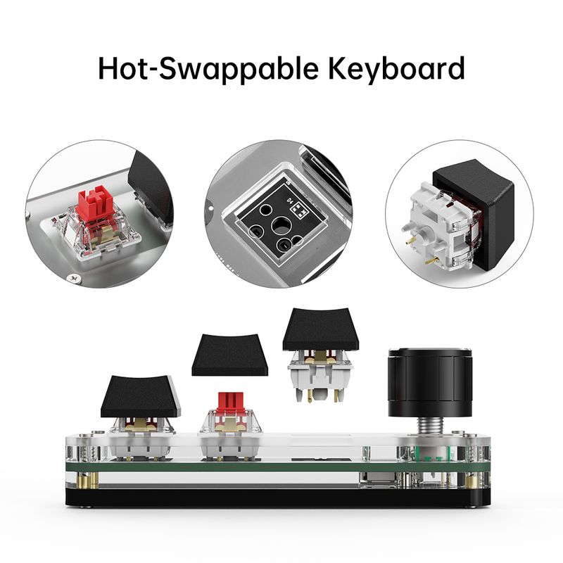 Mini clavier à copier-coller personnalisé, 2 touches avec lumière LED, mécanique, échange à chaud, USB-C, programmables ro_voghion.com