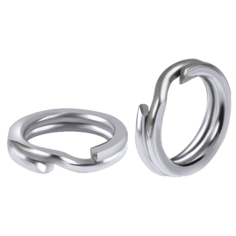 Afgeplatte dubbele lus vislijn anti-schade ring roestvrij staal sterke punt druk platte ring kunstaas visgerei accessoires_voghion.com