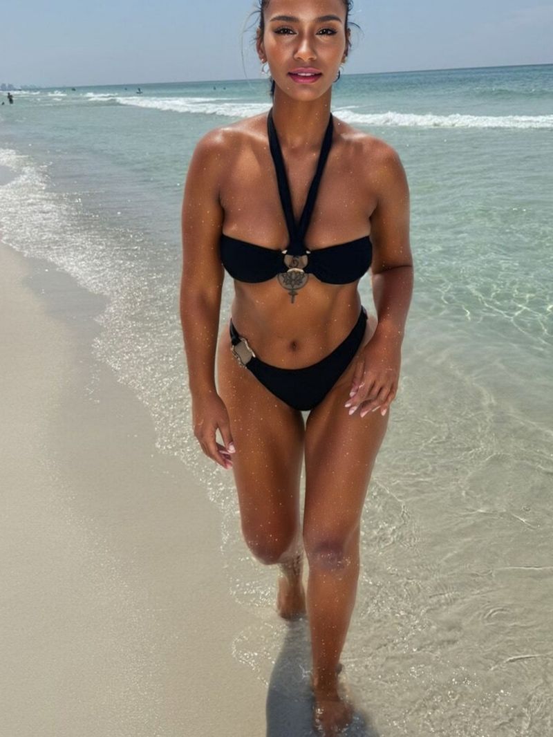 Maillot de bain deux pièces sexy taille basse à nouer, nouveauté 2025_voghion.com