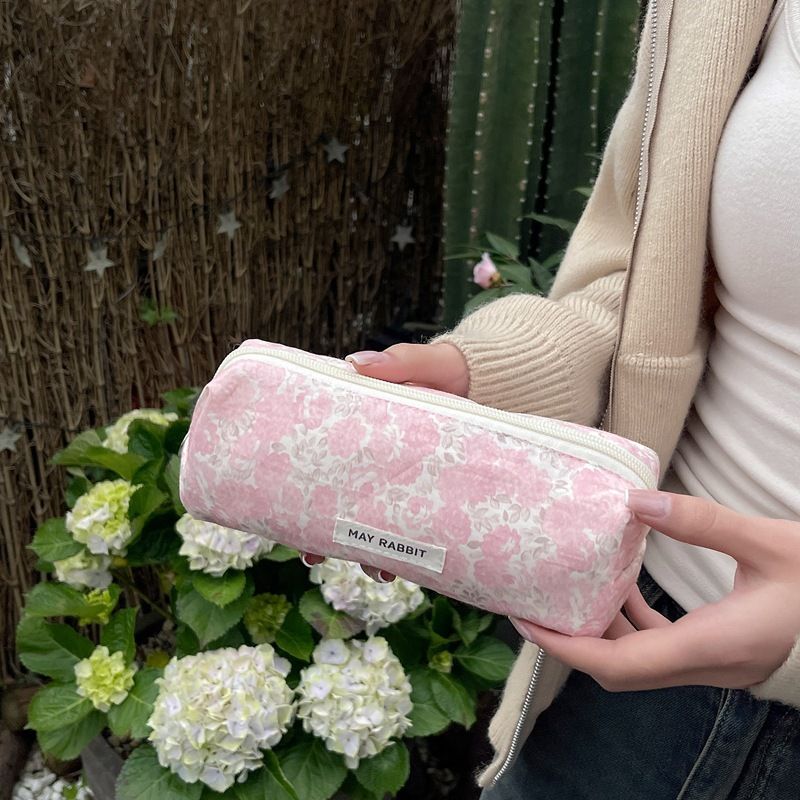 Begge Checkered Bow Makeup Bag - Large Capacity & Cute (Stylish Cosmetic Pouch For Girls)_voghion.com