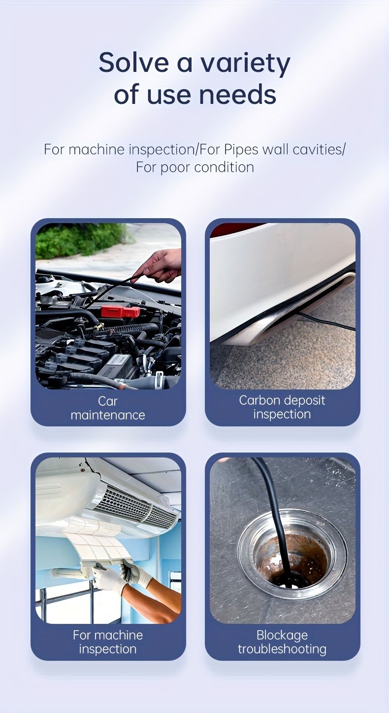 4,3 hüvelykes IPS LCD endoszkópos kamera, 8 mm-es egylencse, IP67 vízálló analóg kijelző, akkumulátor / USB kettős tápegység, 2000 mAh újratölthető lítium akkumulátor_voghion.com