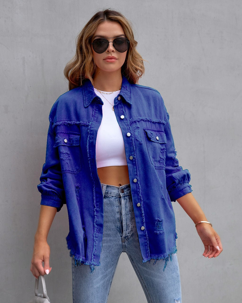 Lusumily Nueva Camisa Vaquera Estilo Primavera Otoño para Mujer Abrigo de Jean Casual para Mujer Ropa de Abrigo para Vacaciones Abrigo de Dama Estudiante_voghion.com