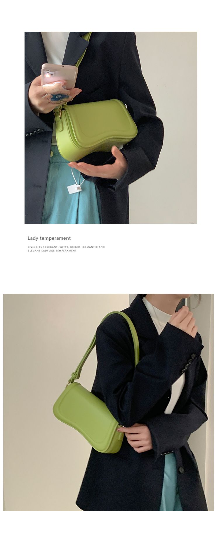 Borsa da ascella in stile coreano con design di nicchia per le donne 2022 nuova borsa quadrata piccola alla moda borsa a tracolla abbinata in stile occidentale di alta qualità_voghion.com