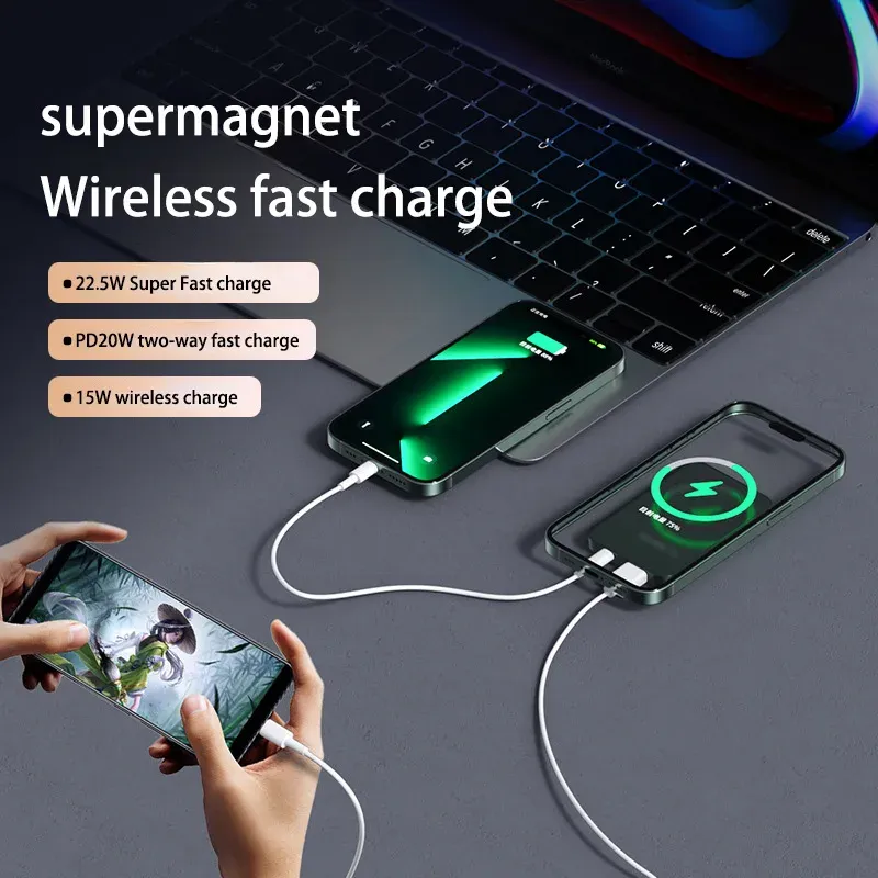 OnePlus Magnetic Wireless 30000mAh Power Bank Schnellladegerät Mag Safe Tragbarer Zusatzakku für iPhone Samsung_voghion.com