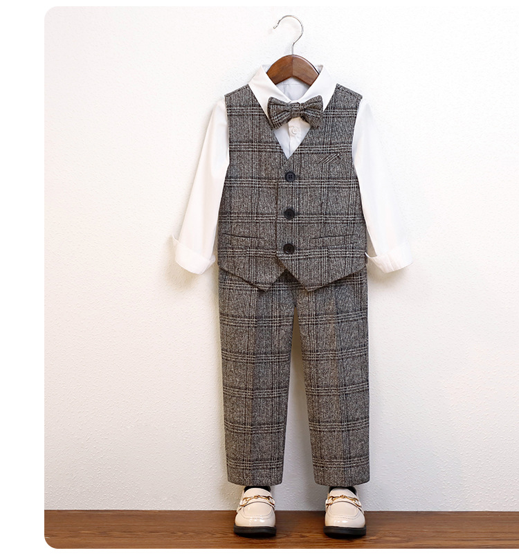 Roupa do bebê crianças terno cavalheiro terno para o primeiro aniversário do bebê menino flor vestido de banquete criança_voghion.com