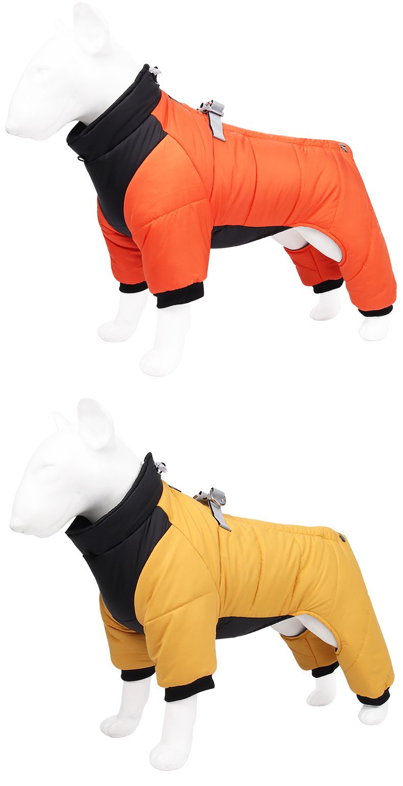 Hundekleidung Herbst und Winter reflektierende wasserdichte Welpen-Daunenjacke Winter dicke Vierbeiner-Kleidung Haustier-Baumwollkleidung_voghion.com