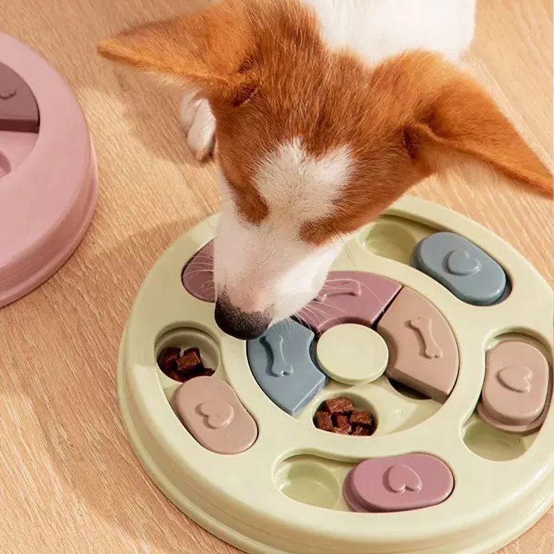 Intelligentes Futterspielzeug mit Fächern, Futternapf mit Rad und Puzzlefunktion für Hunde, ideal zum Spielen und für Katzen._voghion.com