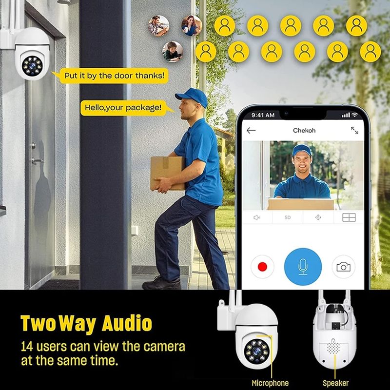 A7 1080P HD Kabellose WiFi Smart-Überwachungskamera, unterstützt Nachtsicht/Zweiwege-Audio mit 32G Speicher_voghion.com