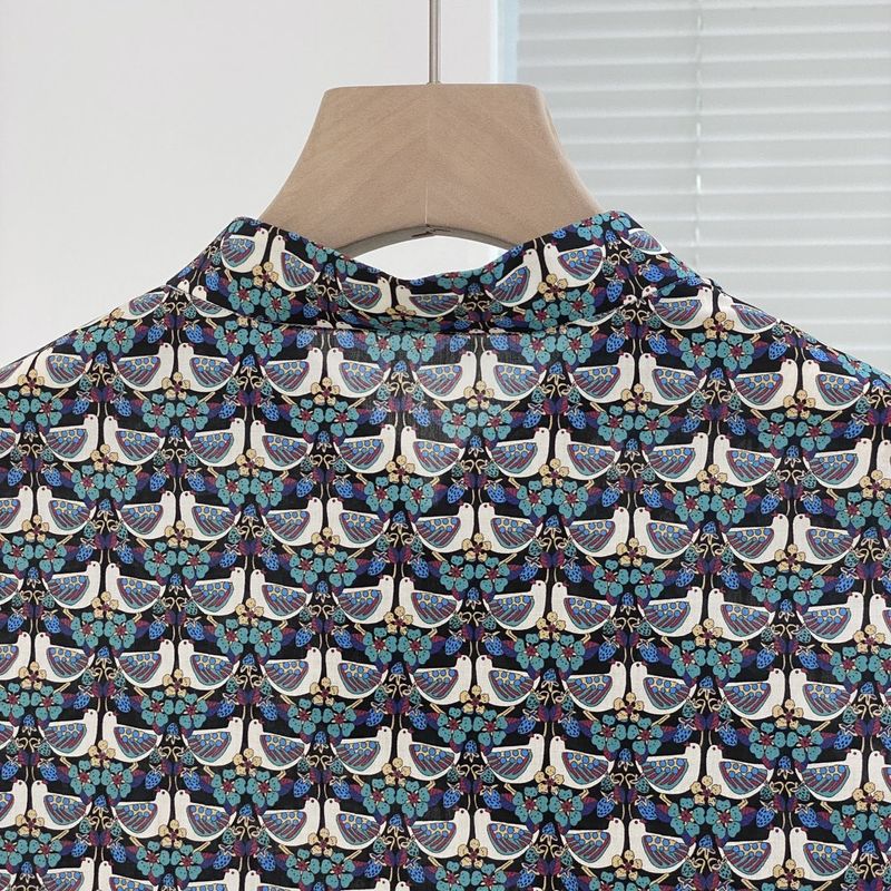 British Liberty Fat Bird Cheongsam Loses tägliches Frühlings-/Sommerkleid mit kurzen Ärmeln im Damenstil_voghion.com