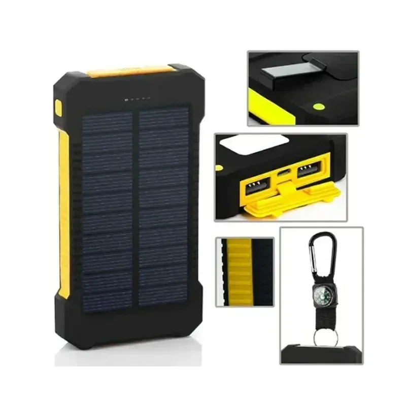 200000 MAh Portable Solar Power Bank External Battery Fast Charging Waterproof With SOS Flashlight Powerbank For Xiaomi_voghion.com