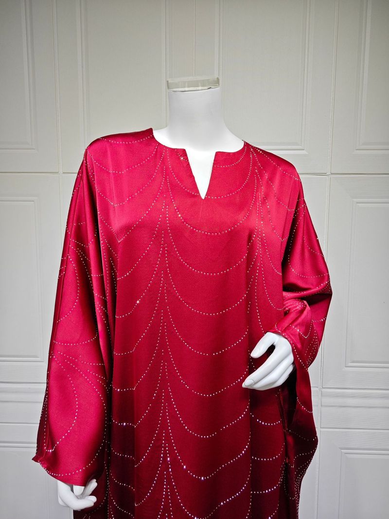 Women's Clothing Modest Spring And Summer New Women's Fashion Loose Hot Diamond Robe Dress_voghion.com