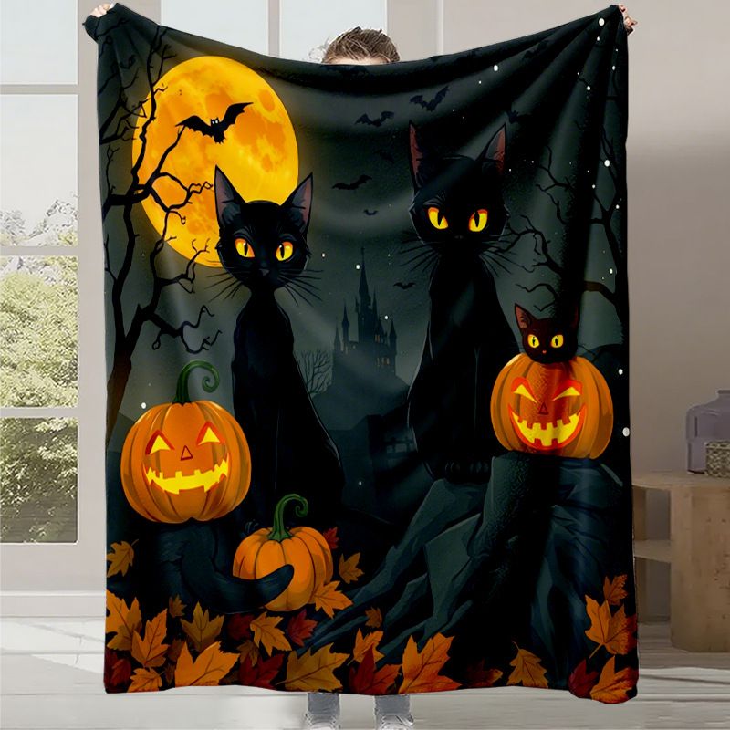 Digital Printed Flannel Halloween Blanket_voghion.com