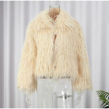 Damenbekleidung Luxus Kunstpelzmantel mit Reverskragen – Langärmlige Winterjacke in Cremeweiß für Damen (Streetwear & Elegante Styles)_voghion.com