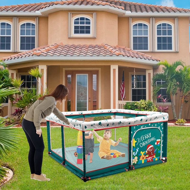 Baby Game Fence Baby Playpen Play Yard Safety Activity Center With Anti-slip Base_voghion.com