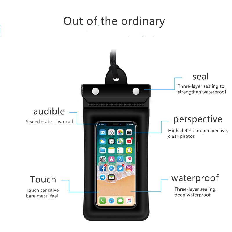 3.5-7.2 inches Waterproof Phone Case For iPhone 14 13 12 Pro Max X Xs 8 Xiaomi Oneplus Samsung Underwater Cover Case Phone Pouch_voghion.com