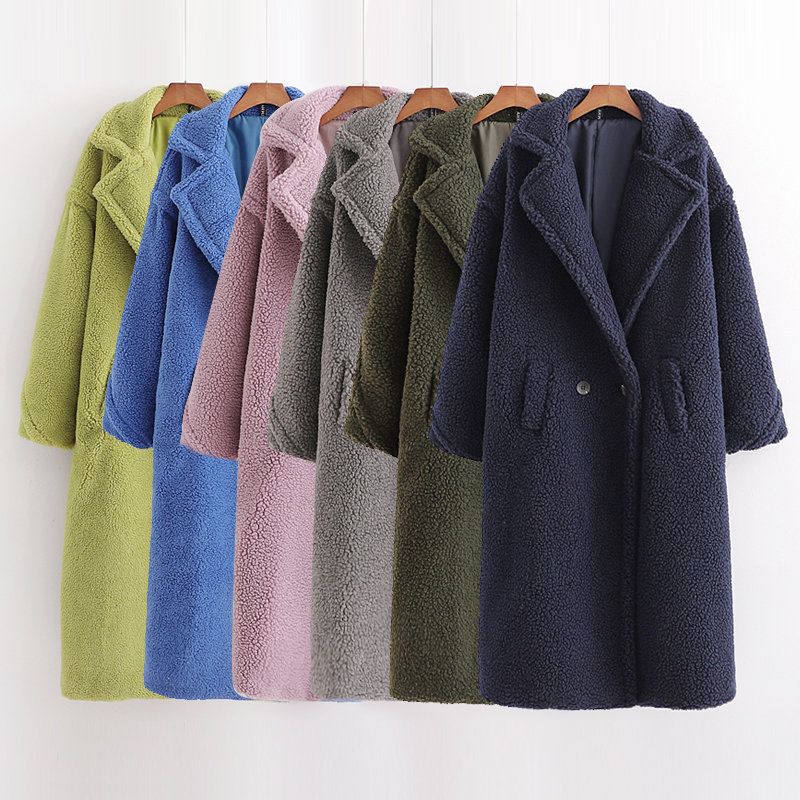 Nuova collezione autunno e inverno in cotone, giacca in lana d'agnello in stile famoso su internet, cappotto medio-lungo da donna, cotone_voghion.com