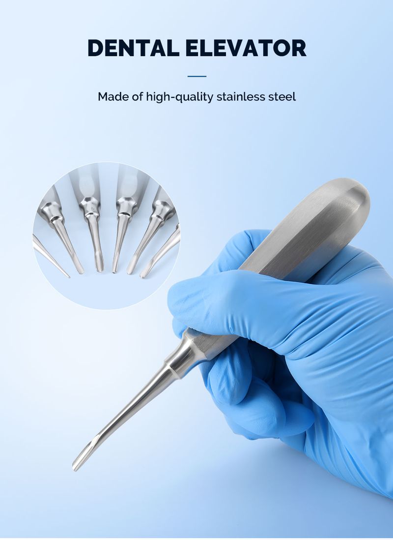 6 stuks/set roestvrijstalen tandheelkundige rechte gebogen wortellift tandheelkunde chirurgische schroevendraaier laboratoriumgereedschappen instrumentenset_voghion.com