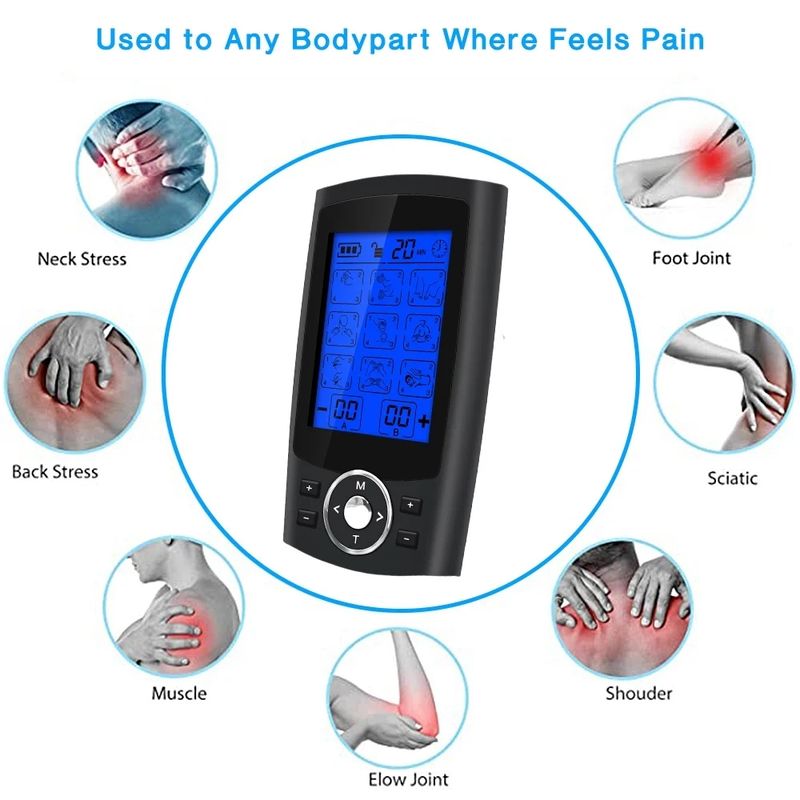 36 modalità Tens Stimolazione muscolare Spalle Collo Massaggio Rilassamento Massaggiatore corpo EMS Terapia digitale Dimagrante hine_voghion.com