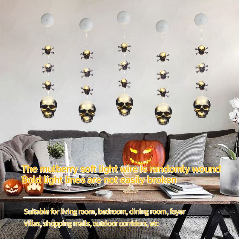 Luci di Halloween spettrali con decorazioni a forma di zucca, teschio, gufo e ragno - Illuminazione a LED per feste al chiuso, per stanze di fuga in stile casa stregata_voghion.com