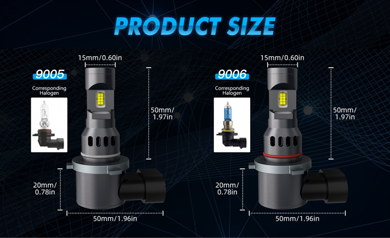 BEINSEE 9005 9006 HB3 HB4 Fog Lights Mini Design Turbofan Wireless Plug & Play 70W 10000LM CANBUS H10 Auto LED Light_voghion.com