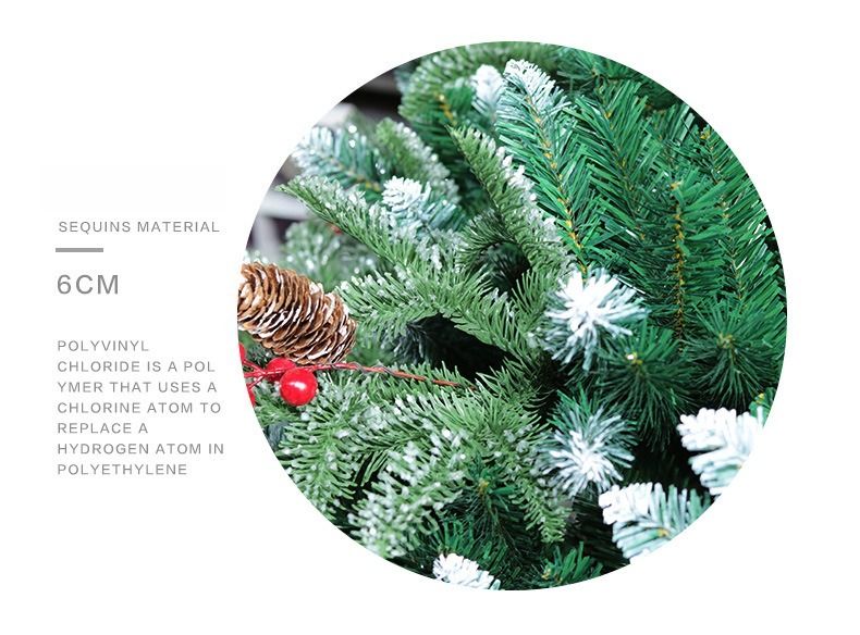 Christmas Decorations, Christmas Tree Dipped In White Snow PE & Spvc Red Fruit Mixed Automatic Tree Christmas Tree_voghion.com