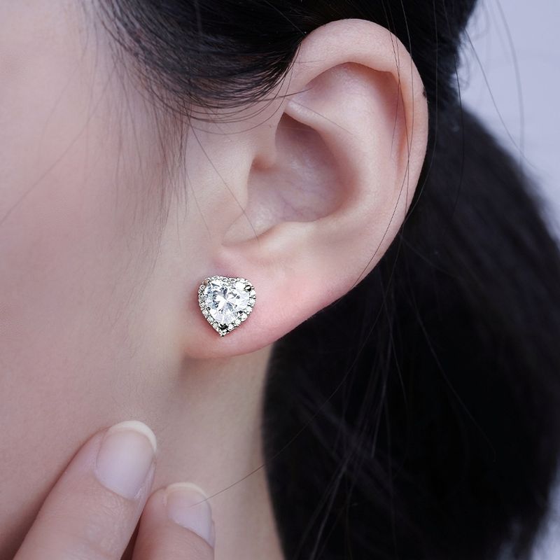 Love Birthstone Ohrringe - Minimalistische Ohrstecker aus S925 Sterlingsilber mit farbigen Edelsteinen (Schmuck als Geschenk zum 12. Monat auf Lager)_voghion.com