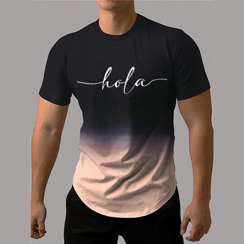2024 Camiseta informal holgada para hombre, nueva camiseta con estampado creativo de cuchillo de mordedura de gato cómico, talla grande_voghion.com