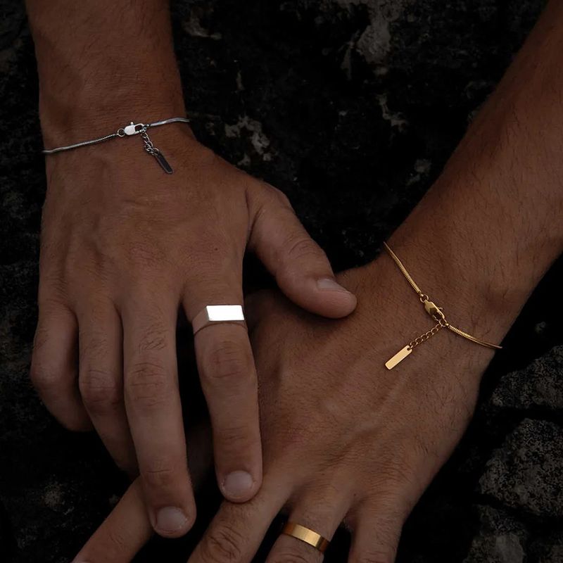 Bracciale in acciaio al titanio di alta qualità, elegante e alla moda, con osso di serpente, da uomo, Chihang Jewelry_voghion.com