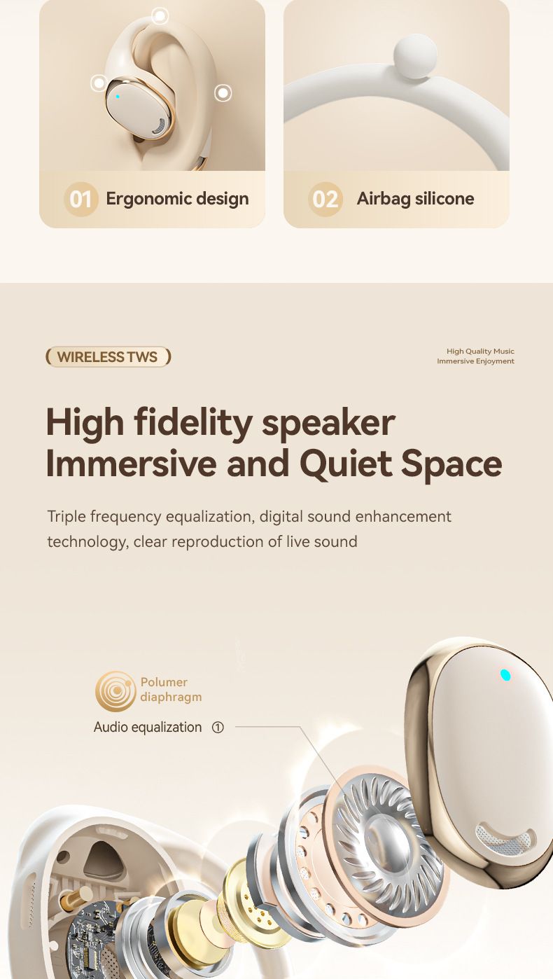 Neues M70-Headset mit Knochenleitung, kabellos, Bluetooth, offenes Ohr, Hänge-Design, komfortabel und leicht, lange Akkulaufzeit, Headset mit hoher Klangqualität_voghion.com