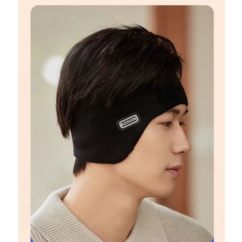 Fascia per capelli autunnale e invernale, per sport all'aria aperta, per ciclismo, calda, a doppio strato, in pile antivento, spessa e delicata sulla pelle_voghion.com