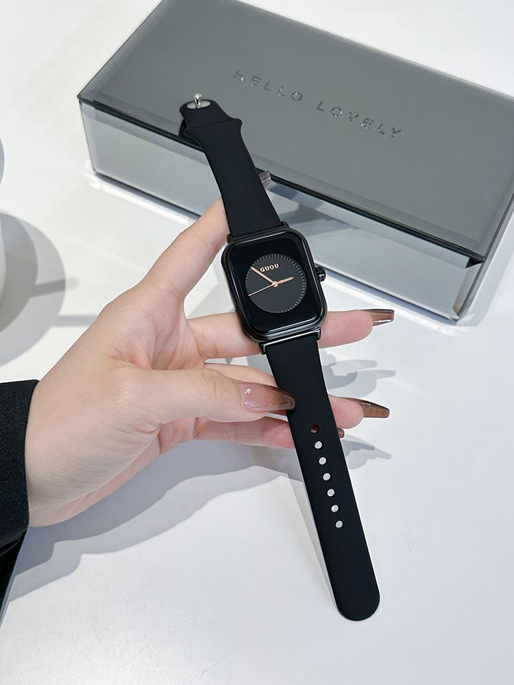 TimeMei Junior High School Student Sports Waterproof Silicone Tape Watch Cross Border Multi Functional Dual Time Square Electronic Watch_voghion.com