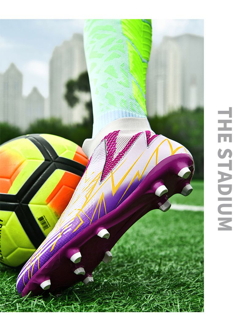 Fodboldsko til mænd Topkvalitets fodboldstøvler Klamper Græs Højkvalitets Trend skridsikker høj ankel Komfortabel træning_voghion.com